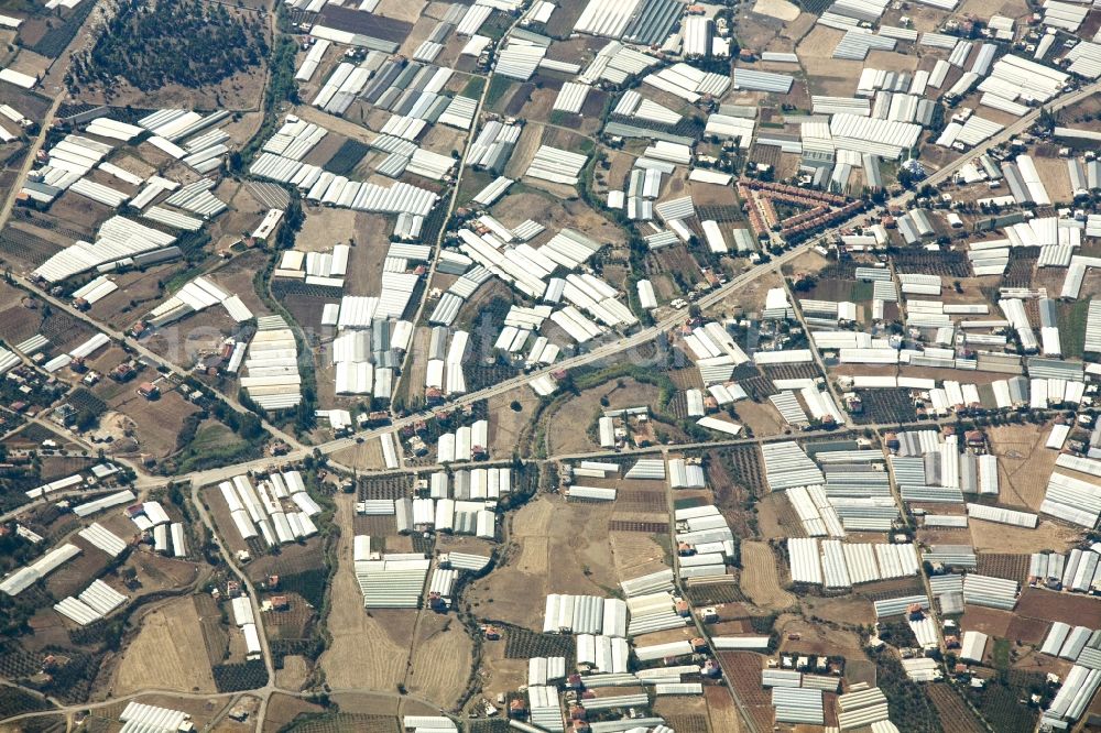 Fethiye from above - County town on the Gulf of Fethiye in Turkey. The plants for vegetable growing