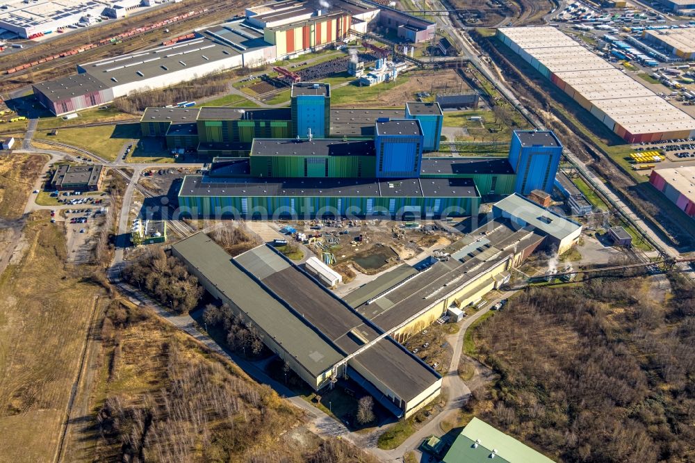 Aerial photograph Dortmund - Hot-dip coating plant of thyssenkrupp Steel Europe AG at the Westfalenhuette in Dortmund in the Ruhr area in the state of North Rhine-Westphalia, Germany