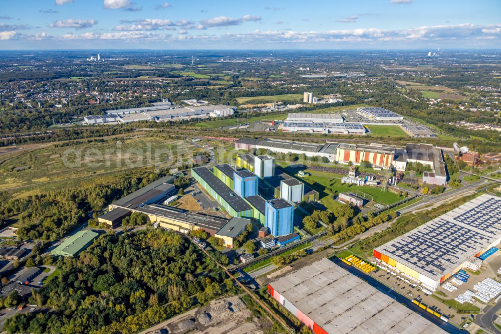 Aerial photograph Dortmund - Hot-dip coating plant of thyssenkrupp Steel Europe AG at the Westfalenhuette in Dortmund in the Ruhr area in the state of North Rhine-Westphalia, Germany