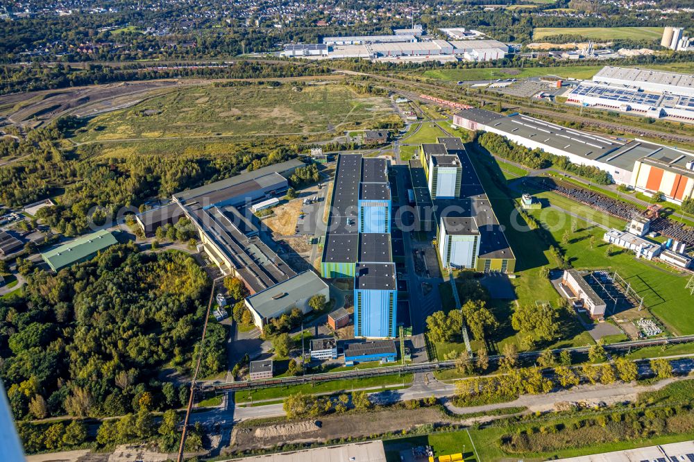 Dortmund from the bird's eye view: Hot-dip coating plant of thyssenkrupp Steel Europe AG at the Westfalenhuette in Dortmund in the Ruhr area in the state of North Rhine-Westphalia, Germany