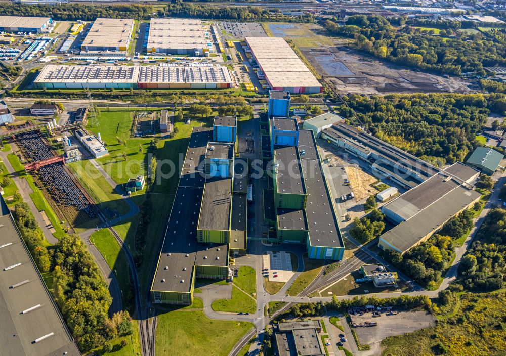 Aerial image Dortmund - Hot-dip coating plant of thyssenkrupp Steel Europe AG at the Westfalenhuette in Dortmund in the Ruhr area in the state of North Rhine-Westphalia, Germany