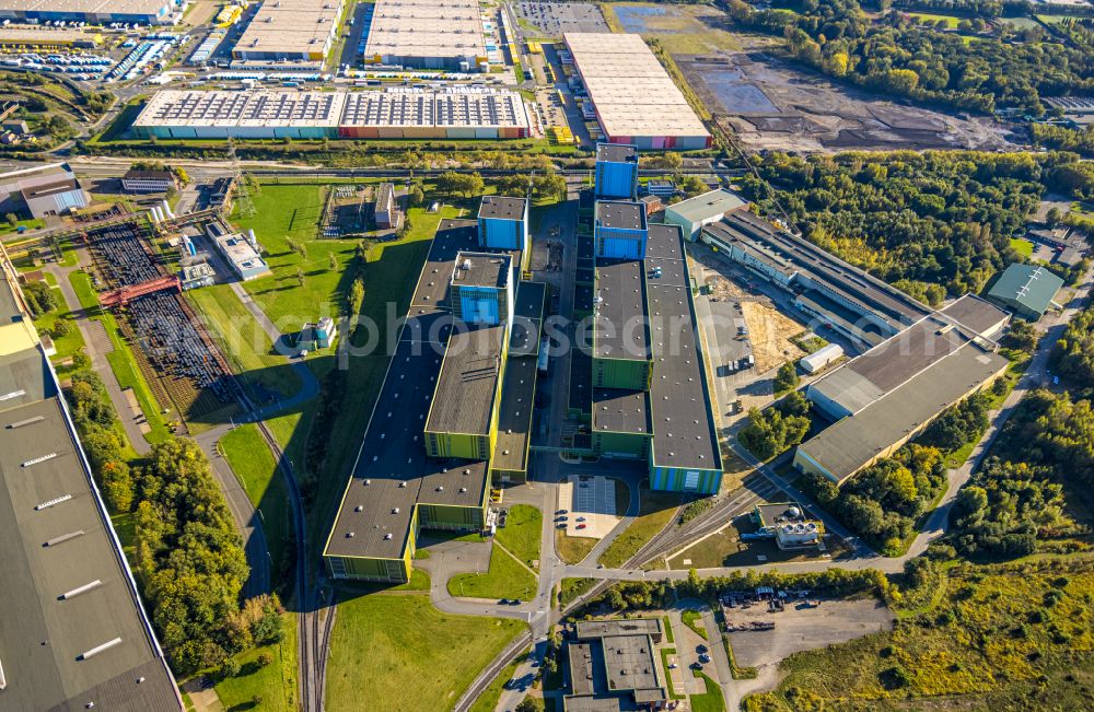 Aerial photograph Dortmund - Hot-dip coating plant of thyssenkrupp Steel Europe AG at the Westfalenhuette in Dortmund in the Ruhr area in the state of North Rhine-Westphalia, Germany