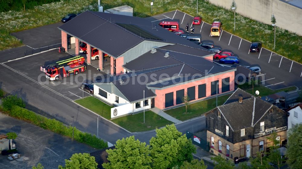 Königswinter from above - Fire station in Oberpleis in the state North Rhine-Westphalia, Germany