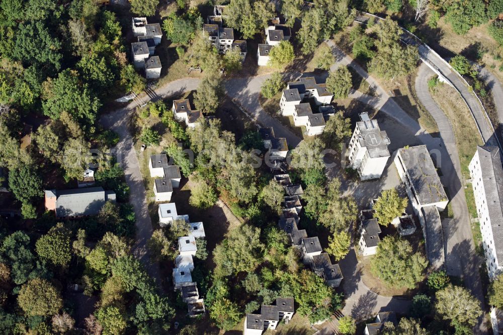 Berlin from the bird's eye view: Fire brigade and police training area in the former Fighting City in the district of Ruhleben in Berlin, Germany