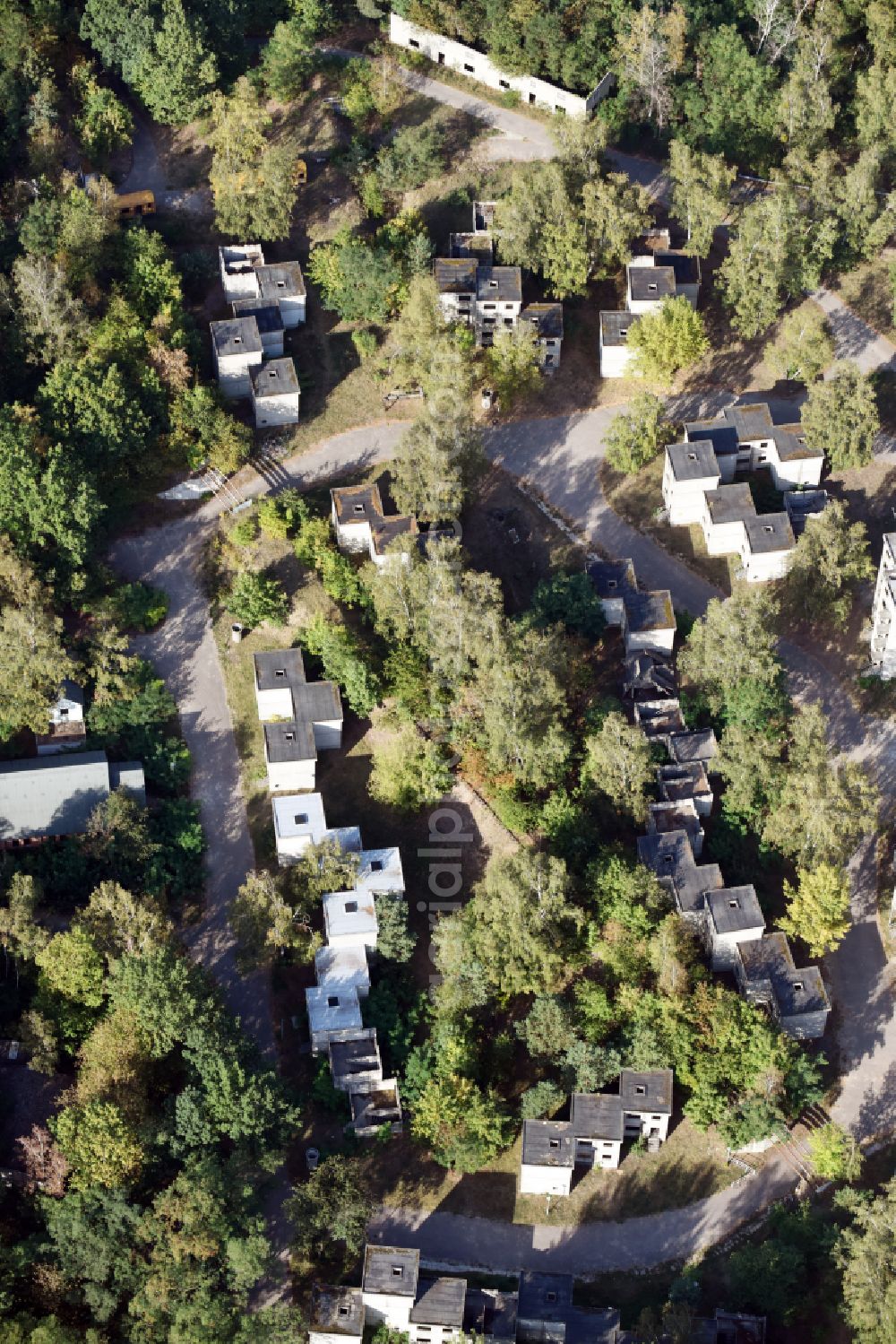 Aerial image Berlin - Fire brigade and police training area in the former Fighting City in the district of Ruhleben in Berlin, Germany