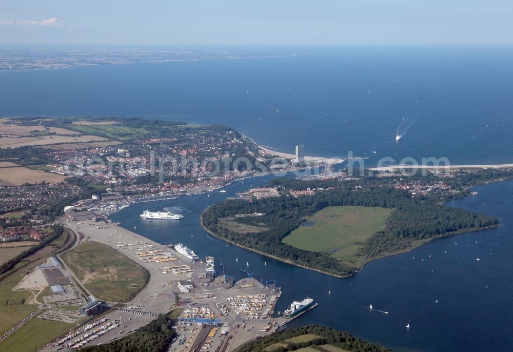 Aerial image Lübeck - Ferry port Luebeck-Travemuende in Schleswig-Holstein