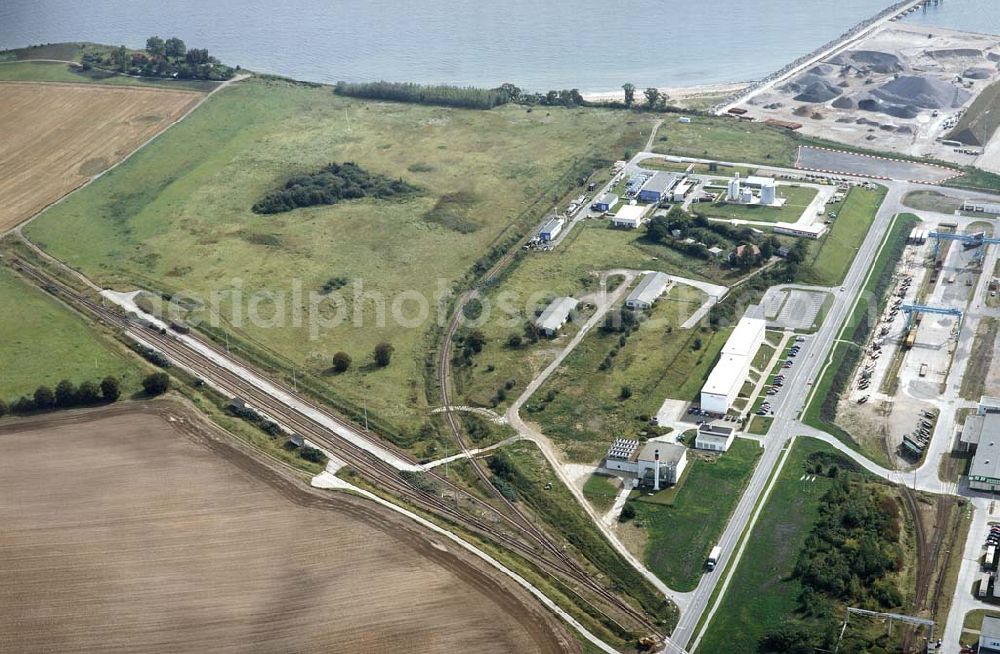 Mukran / Rügen - Mecklenburg-Vorpommern from above - Fährhafen Mukran auf Rügen.