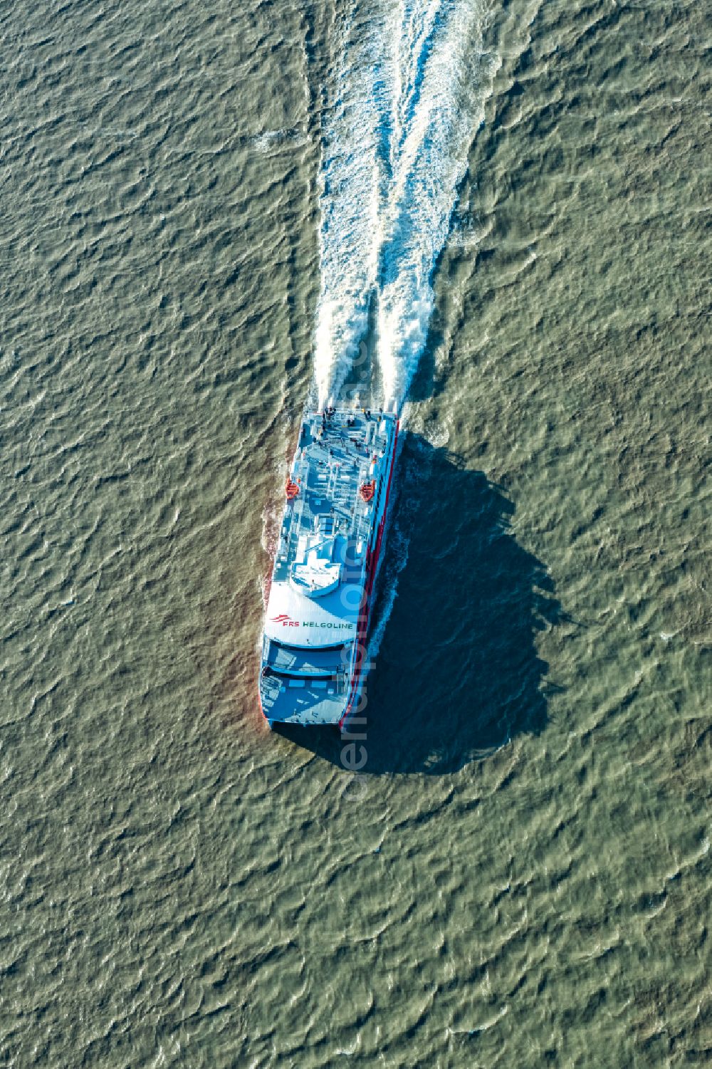 Glückstadt from above - Ferry ship Halunder Jet on the Elbe in Glueckstadt in the state Schleswig-Holstein, Germany