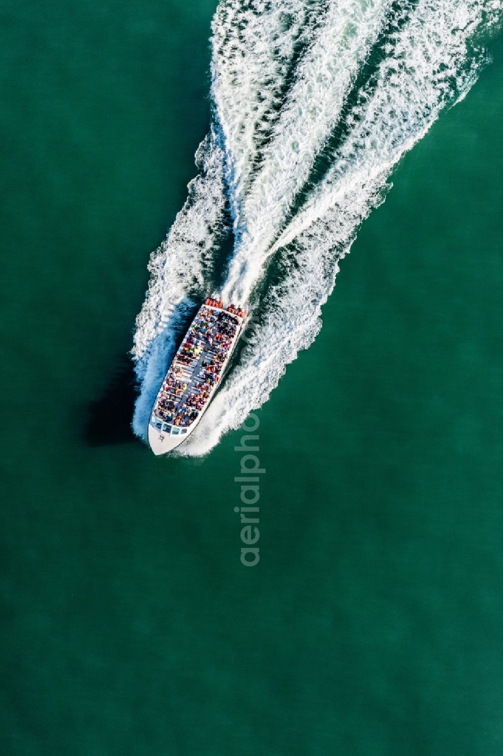 Vieste from the bird's eye view: Ferry off the coast of Vieste in Italy