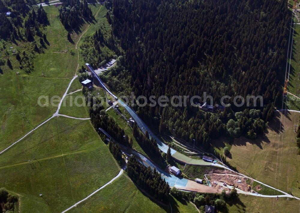 Oberwiesenthal from above - Jumps on the Fichtelberg near Oberwiesenthal in Saxony