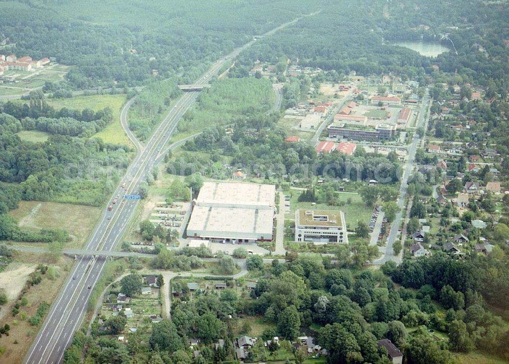 Birkenwerder / Brandenburg from the bird's eye view: Filiale der Francotyp Postalia AG in Birkenwerder am Berliner Ring.