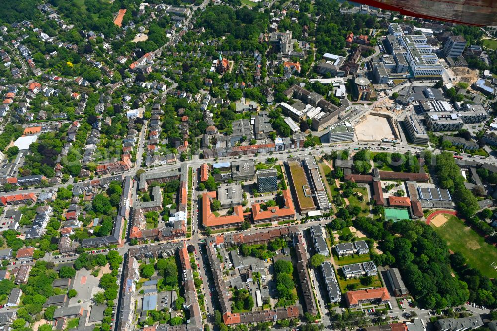 Kiel from above - Tax office in the Brunswik district of Kiel in the state Schleswig-Holstein, Germany