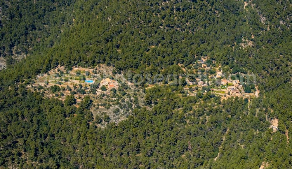 Aerial photograph Bunyola - Finca on a mountainside in Bunyola in Balearic island of Mallorca, Spain