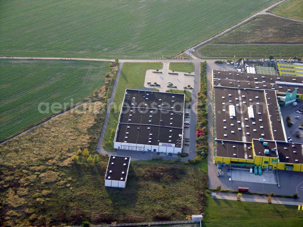 Luckenwalde from above - 05.10.2004 Möbeloase und Verkaufsmarkt im Industriegebiet in der Frankenfelder Chaussee 10, 14943 Luckenwalde,der Firmengruppe Bozkurt.