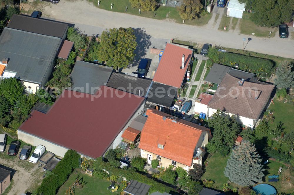 Bernau from above - Blick auf das Gelände der Firma Michels Schraubenquelle am Rollberg 18 A in 16321 Bernau - Ladeburg.