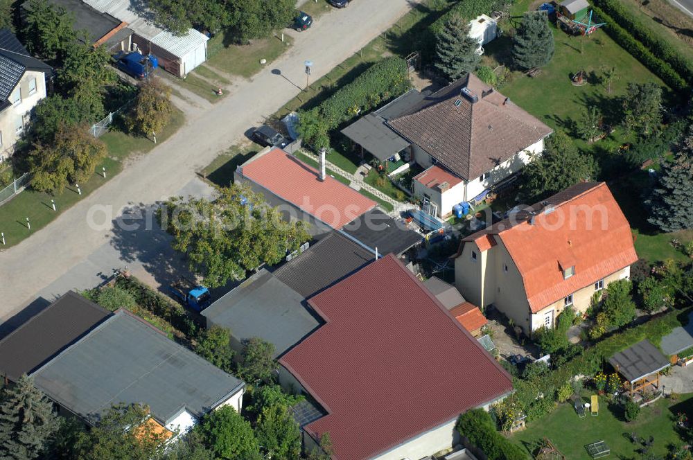 Bernau from above - Blick auf das Gelände der Firma Michels Schraubenquelle am Rollberg 18 A in 16321 Bernau - Ladeburg.