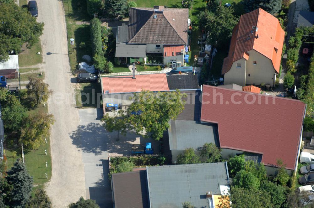 Aerial image Bernau - Blick auf das Gelände der Firma Michels Schraubenquelle am Rollberg 18 A in 16321 Bernau - Ladeburg.