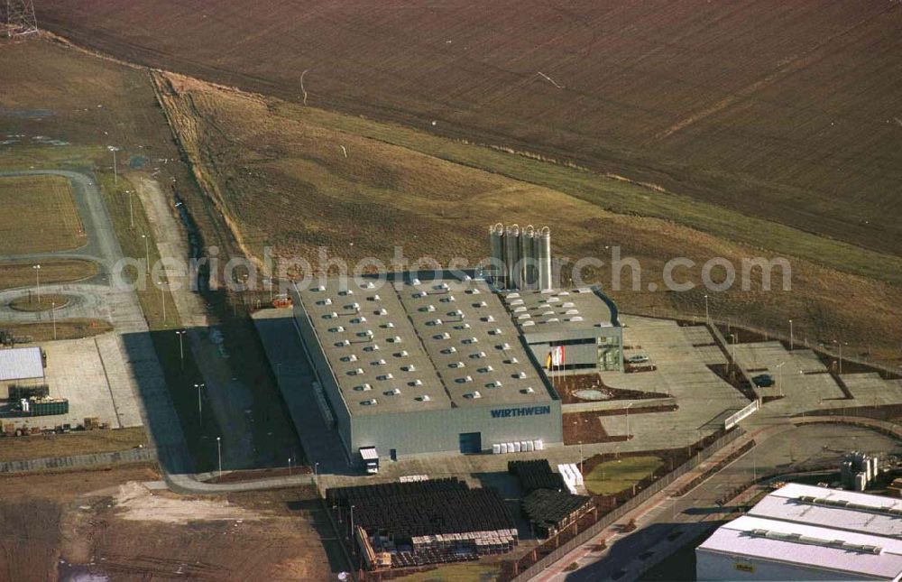 Aerial photograph Nauen / Brandenburg - Firma Wirthwein GmbH & Co im Gewerbegebiet Nauen. Zu den Luchbergen 8 14641 NAUEN Te.: 03321/44010