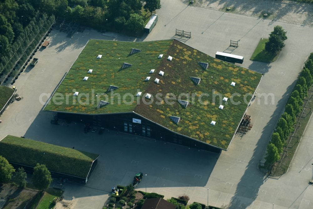 Hamburg from above - Building with green roof of the Lorenz von Ehren nurseries in the Luerade part of the borough of Marmstorf in the South of Hamburg