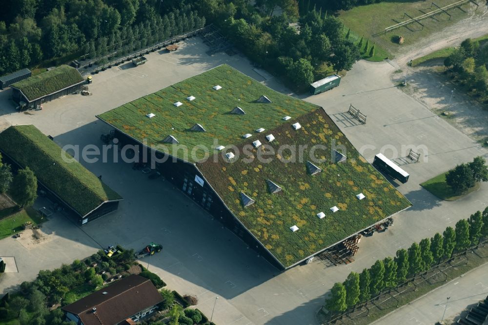 Aerial image Hamburg - Building with green roof of the Lorenz von Ehren nurseries in the Luerade part of the borough of Marmstorf in the South of Hamburg