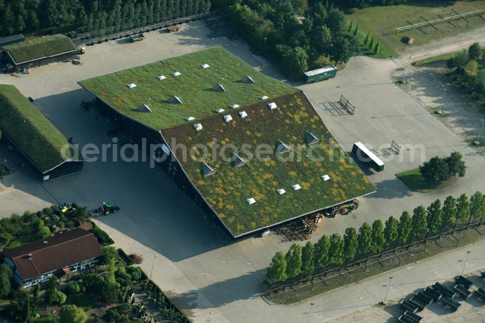 Aerial photograph Hamburg - Building with green roof of the Lorenz von Ehren nurseries in the Luerade part of the borough of Marmstorf in the South of Hamburg