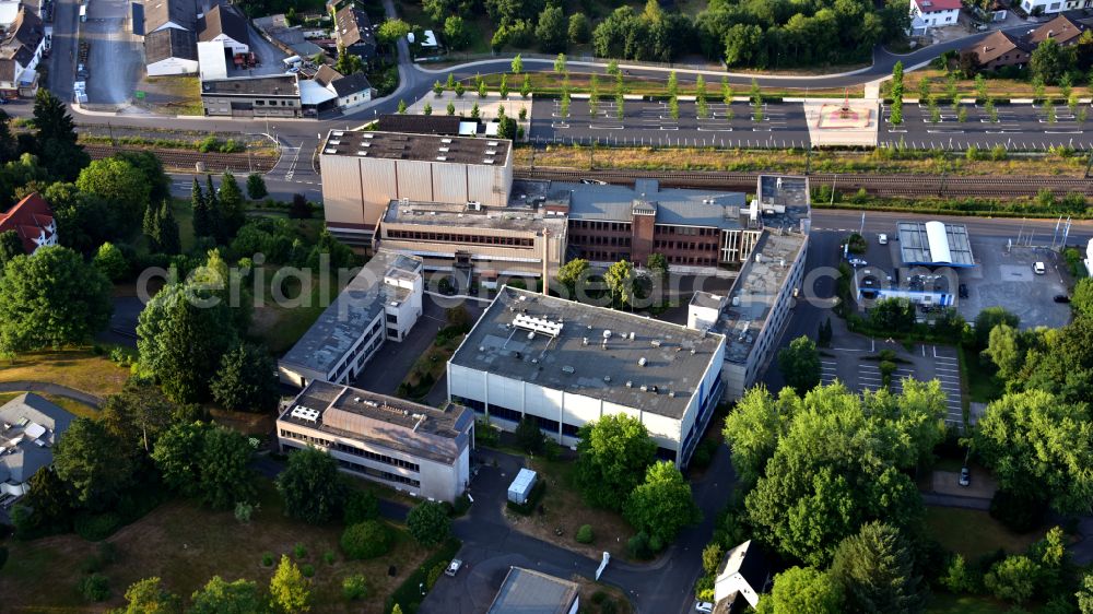 Eitorf from the bird's eye view: Company premises of the company Krewel Meuselbach GmbH in Eitorf in the state North Rhine-Westphalia, Germany. In May 2024, the company filed for insolvency under self-administration