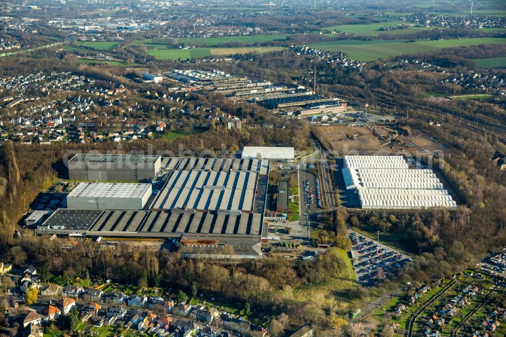 Aerial photograph Bochum - Company grounds and facilities of Adam Opel AG works Bochum II and III in the East of Bochum in the state of North Rhine-Westphalia