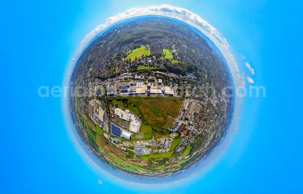 Witten from above - company grounds and facilities of ARDEX GmbH on Friedrich-Ebert-Strasse in the district Ruedinghausen in Witten at Ruhrgebiet in the state North Rhine-Westphalia, Germany