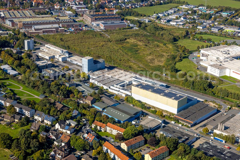 Witten from above - Company grounds and facilities of ARDEX GmbH on Friedrich-Ebert-Strasse in the district Ruedinghausen in Witten at Ruhrgebiet in the state North Rhine-Westphalia, Germany