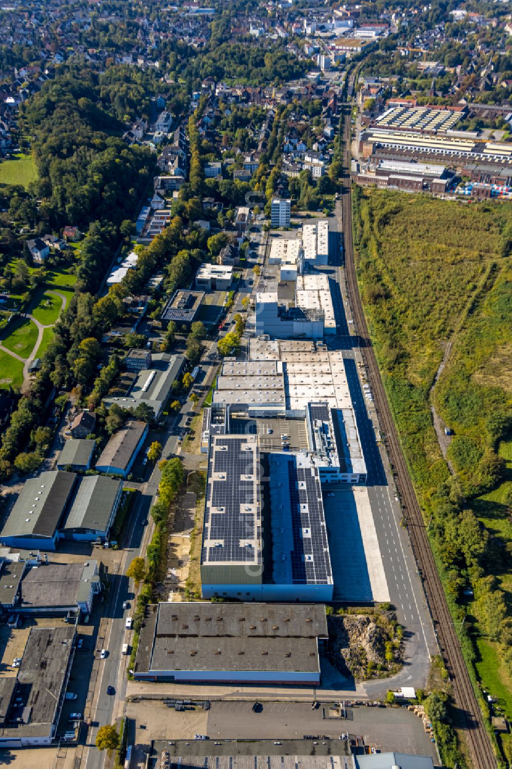 Aerial photograph Witten - Company grounds and facilities of ARDEX GmbH on Friedrich-Ebert-Strasse in the district Ruedinghausen in Witten at Ruhrgebiet in the state North Rhine-Westphalia, Germany