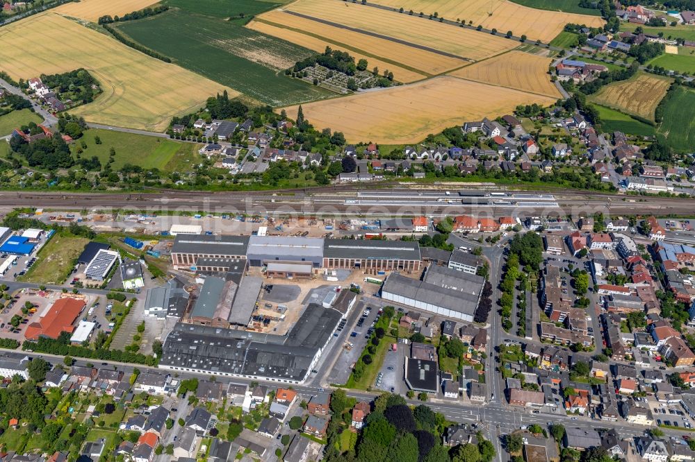 Aerial photograph Beckum - Company grounds and facilities of Balcke-Duerr GmbH on Industriestrasse in Beckum in the state North Rhine-Westphalia, Germany