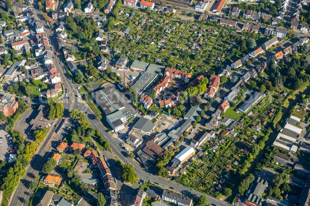 Wattenscheid from the bird's eye view: Company grounds and facilities of AS Bauer GmbH on Ueckendorfer Strasse in Wattenscheid in the state North Rhine-Westphalia, Germany