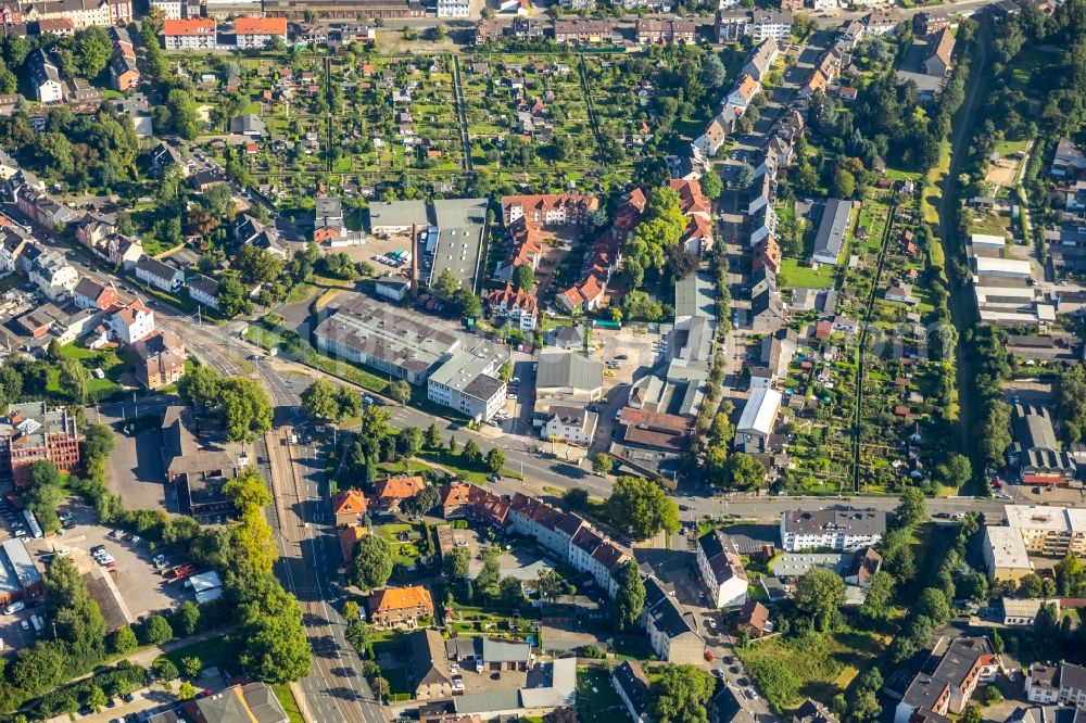 Aerial photograph Bochum - Company grounds and facilities of AS Bauer GmbH on Ueckendorfer Strasse in Wattenscheid in the state North Rhine-Westphalia, Germany