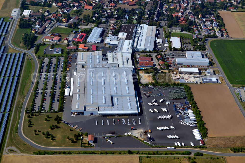 Aerial image Giebelstadt - Company grounds and facilities of Bavaria Yachtbau GmbH on street Bavariastrasse in Giebelstadt in the state Bavaria, Germany