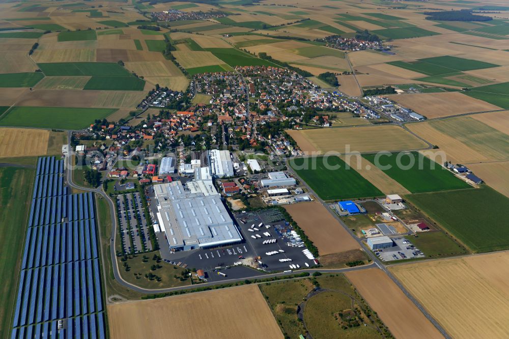 Aerial photograph Giebelstadt - Company grounds and facilities of Bavaria Yachtbau GmbH on street Bavariastrasse in Giebelstadt in the state Bavaria, Germany