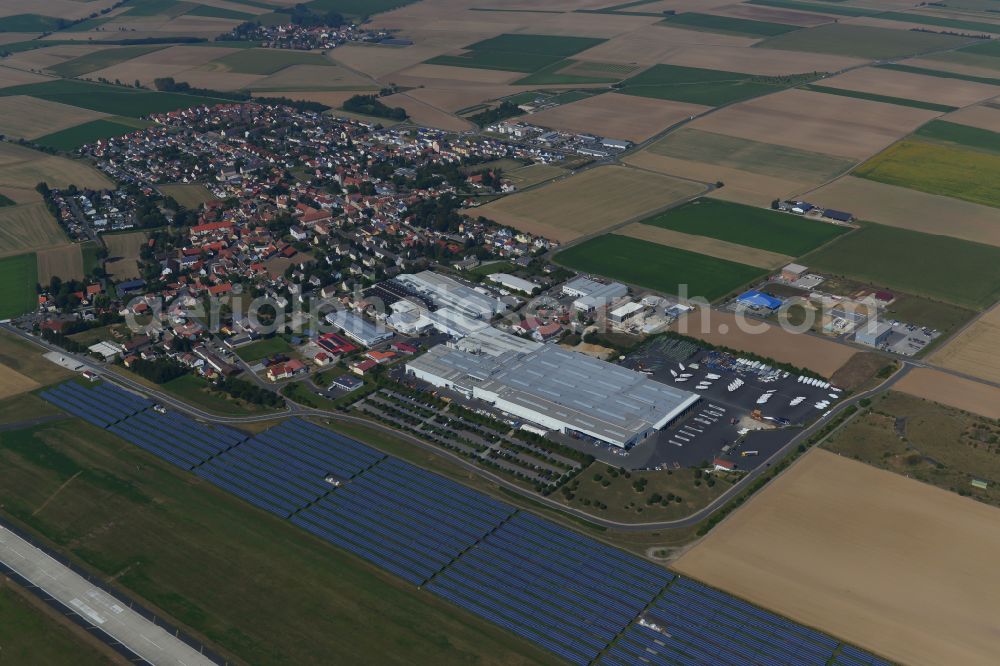 Aerial photograph Giebelstadt - Company grounds and facilities of Bavaria Yachtbau GmbH on street Bavariastrasse in Giebelstadt in the state Bavaria, Germany