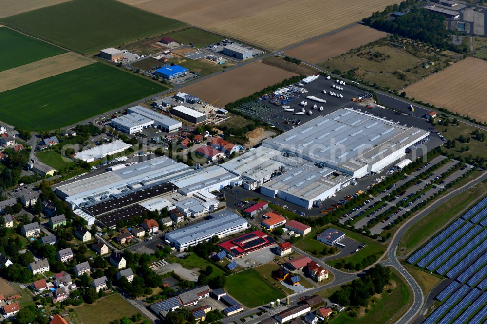 Aerial image Giebelstadt - Company grounds and facilities of Bavaria Yachtbau GmbH on street Bavariastrasse in Giebelstadt in the state Bavaria, Germany