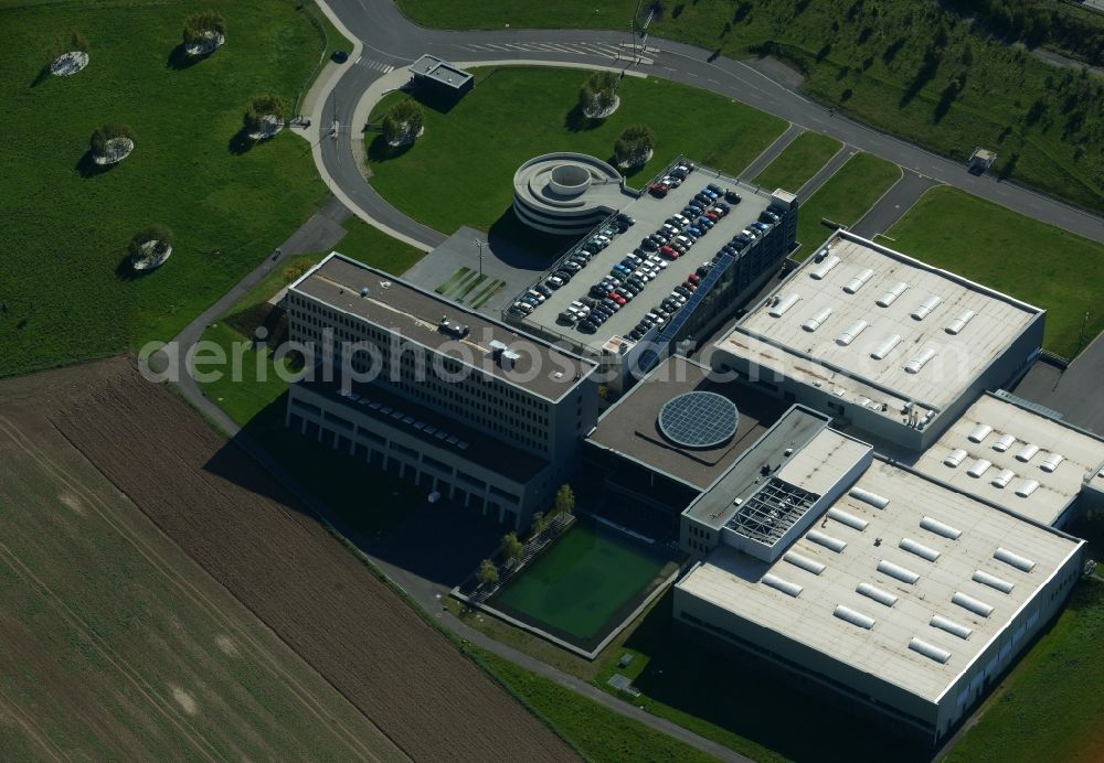 Melsungen from above - Company grounds and training facilities of B.Braun Melsungen AG in Melsungen in the state of Hesse