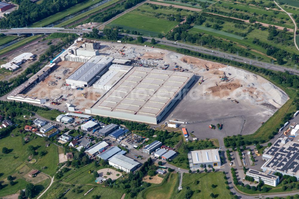 Aerial photograph Bischweier - Company grounds and facilities of Berghoef GmbH and Logo-Pack GmbH Exportverpackungen on street Nassenackerstrasse in Bischweier in the state Baden-Wuerttemberg, Germany