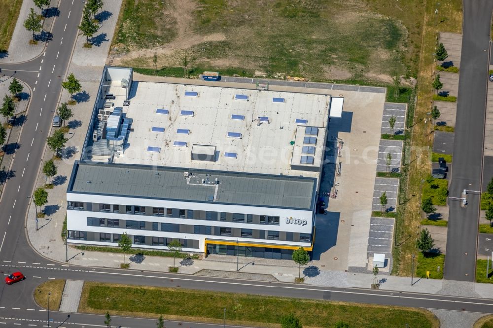 Aerial image Dortmund - Company grounds and facilities of bitop AG on Carlo-Schmid-Allee in Dortmund in the state North Rhine-Westphalia, Germany