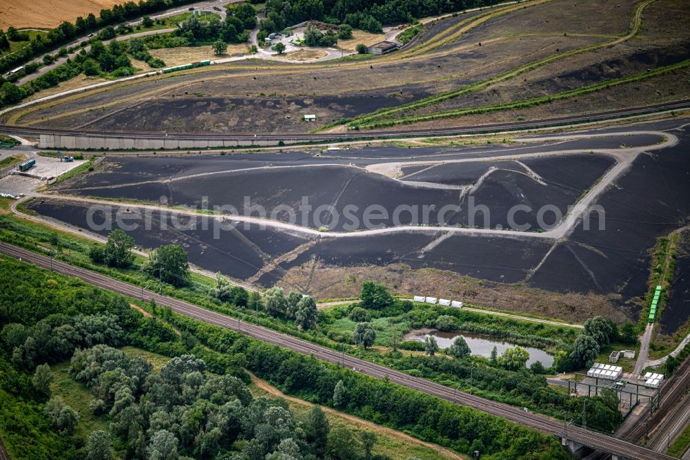 Bruchsal from the bird's eye view: Company grounds and facilities of BRLK Gesellschaft fuer Biomuell and Recycling in Bruchsal in the state Baden-Wurttemberg, Germany