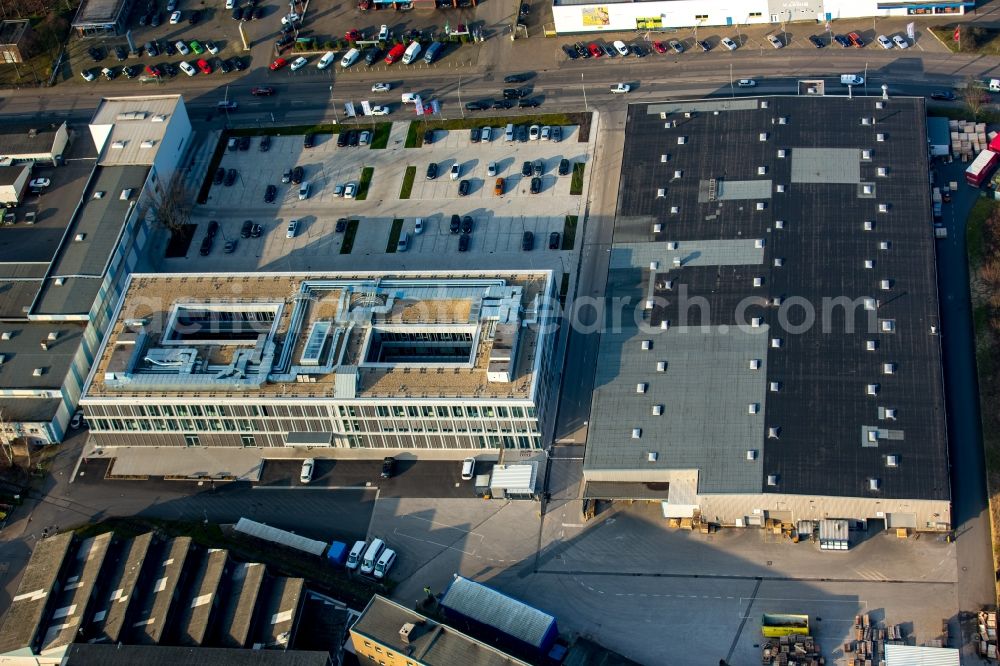 Herne from the bird's eye view: Company grounds and facilities of VULKAN Group on Heerstrasse in the Crange part of Herne in the state of North Rhine-Westphalia