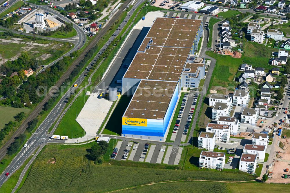 Zöllnitz from the bird's eye view: Company grounds and facilities of Boettcher AG on street Stadtrodaer Landstrasse in Zoellnitz in the state Thuringia, Germany