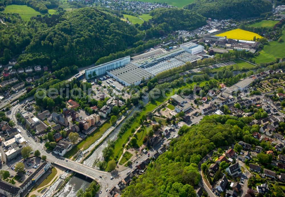 Hagen from the bird's eye view: Company grounds and facilities of the Bilstein Handel KG in the district Hohenlimburg in Hagen in the state North Rhine-Westphalia