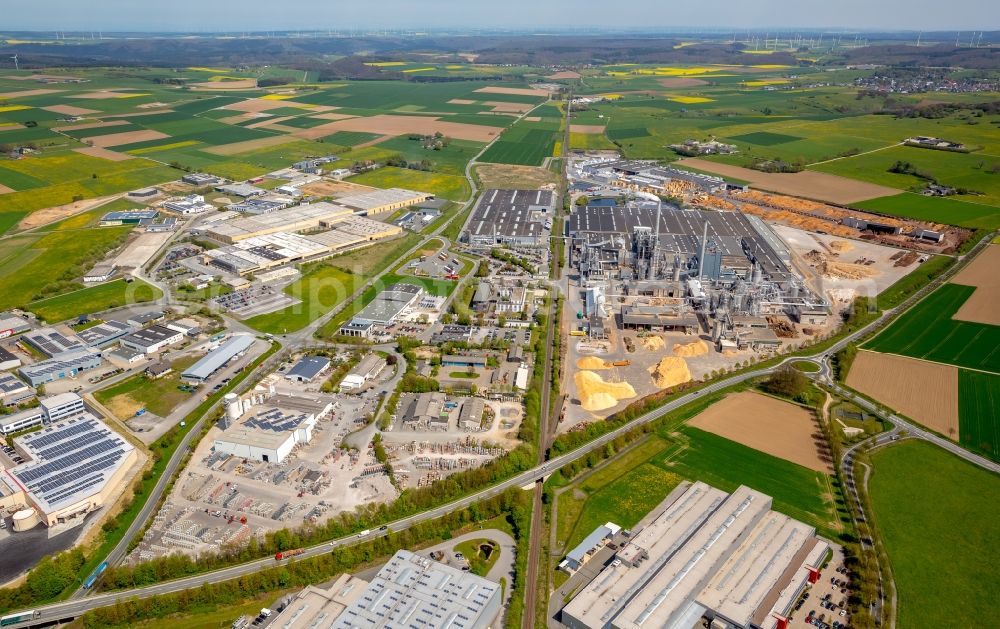 Brilon from above - Company grounds and facilities of of EGGER Holzwerkstoffe Brilon GmbH & Co. KG in Brilon in the state North Rhine-Westphalia, Germany