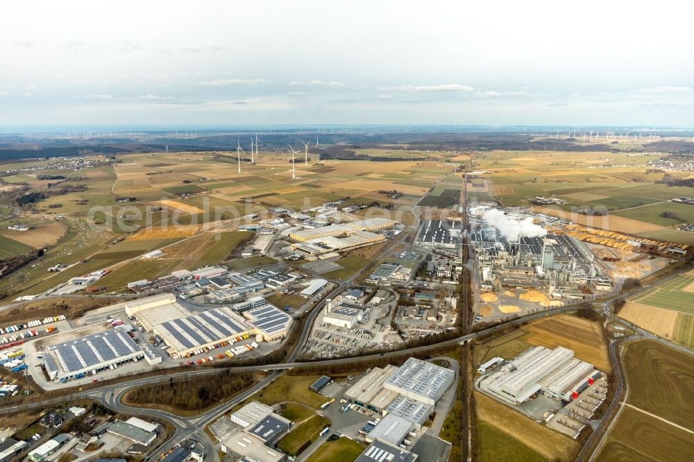 Brilon from above - Company grounds and facilities of of EGGER Holzwerkstoffe Brilon GmbH & Co. KG in Brilon in the state North Rhine-Westphalia, Germany