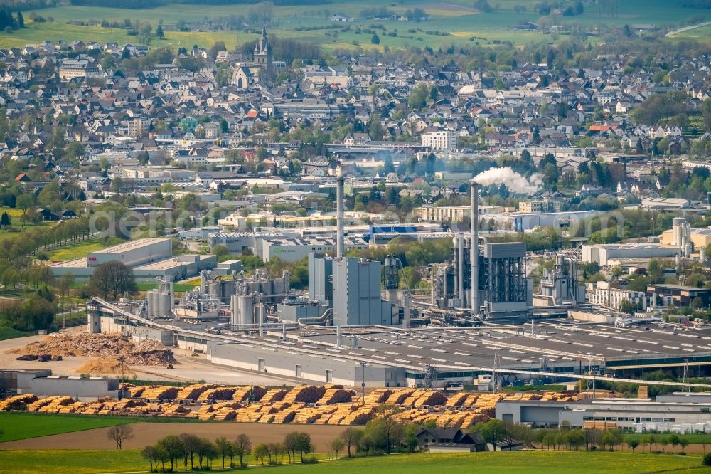 Aerial photograph Brilon - Company grounds and facilities of of EGGER Holzwerkstoffe Brilon GmbH & Co. KG in Brilon in the state North Rhine-Westphalia, Germany