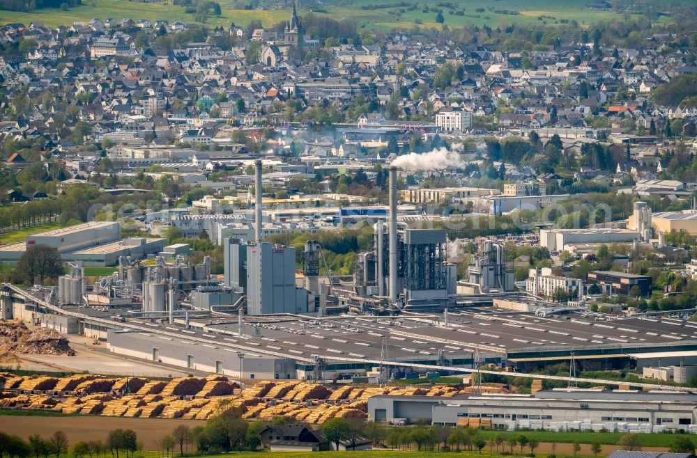 Brilon from above - Company grounds and facilities of of EGGER Holzwerkstoffe Brilon GmbH & Co. KG in Brilon in the state North Rhine-Westphalia, Germany