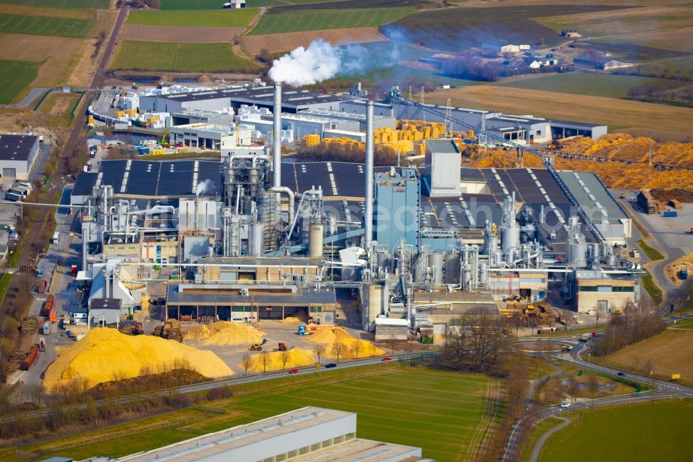 Aerial photograph Brilon - Company grounds and facilities of of EGGER Holzwerkstoffe Brilon GmbH & Co. KG in Brilon in the state North Rhine-Westphalia, Germany