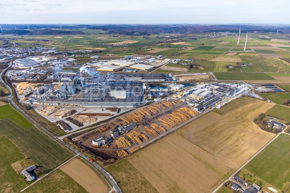 Aerial photograph Brilon - Company grounds and facilities of of EGGER Holzwerkstoffe Brilon GmbH & Co. KG in Brilon in the state North Rhine-Westphalia, Germany